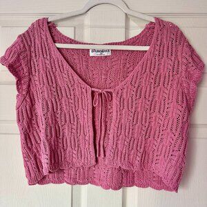 Pink Open Tie Sweater